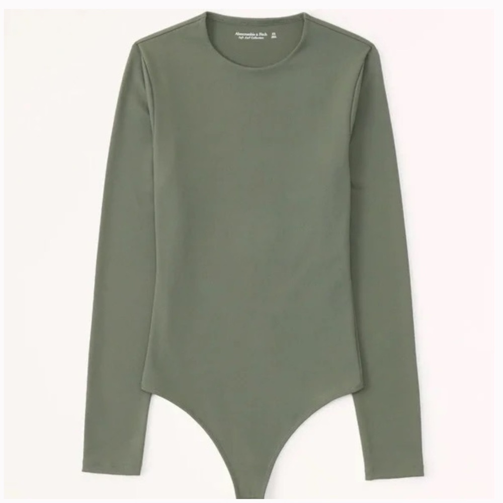 A&F Seamless Long-Sleeve Bodysuit Green